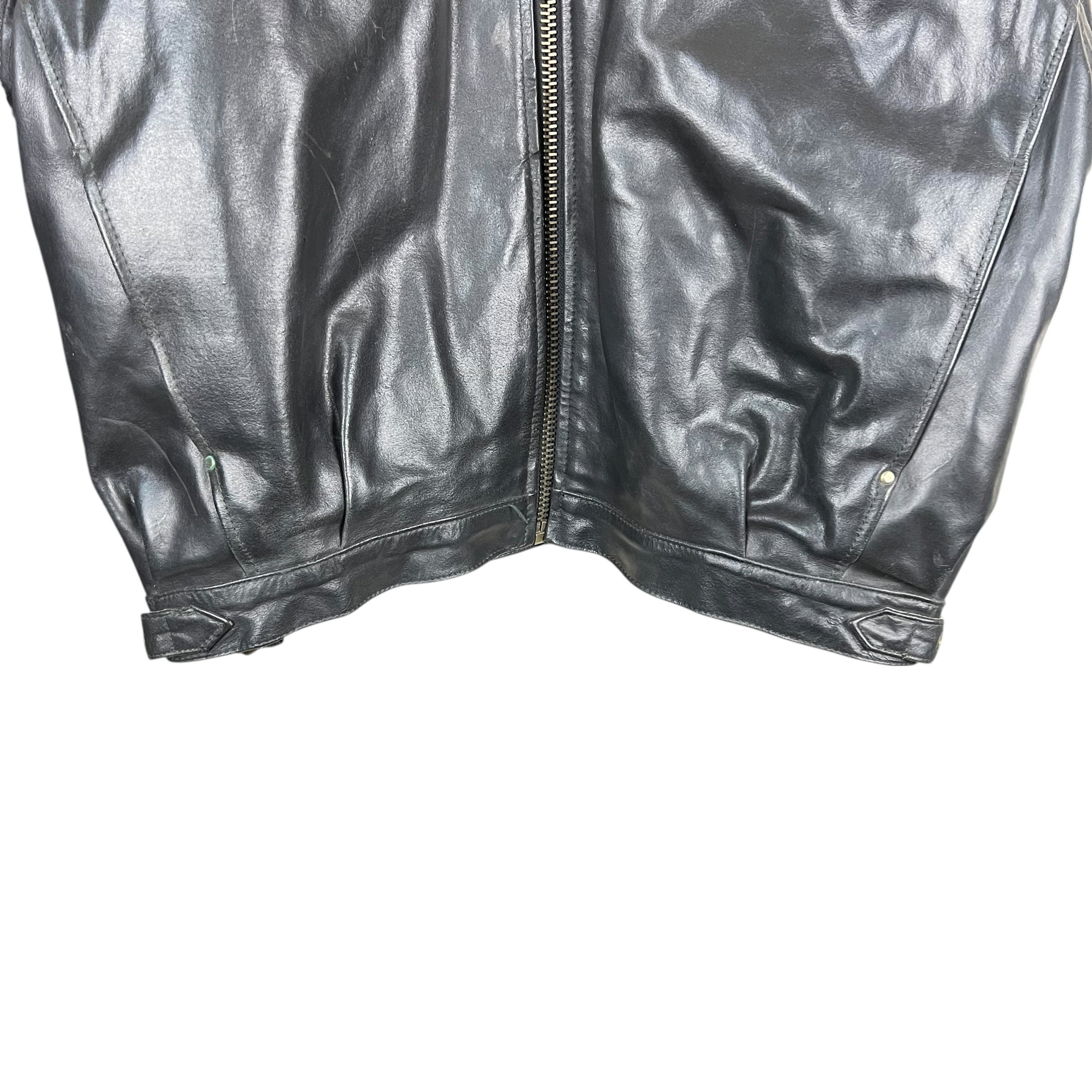 Vintage Hide Tech Leather Jacket Black