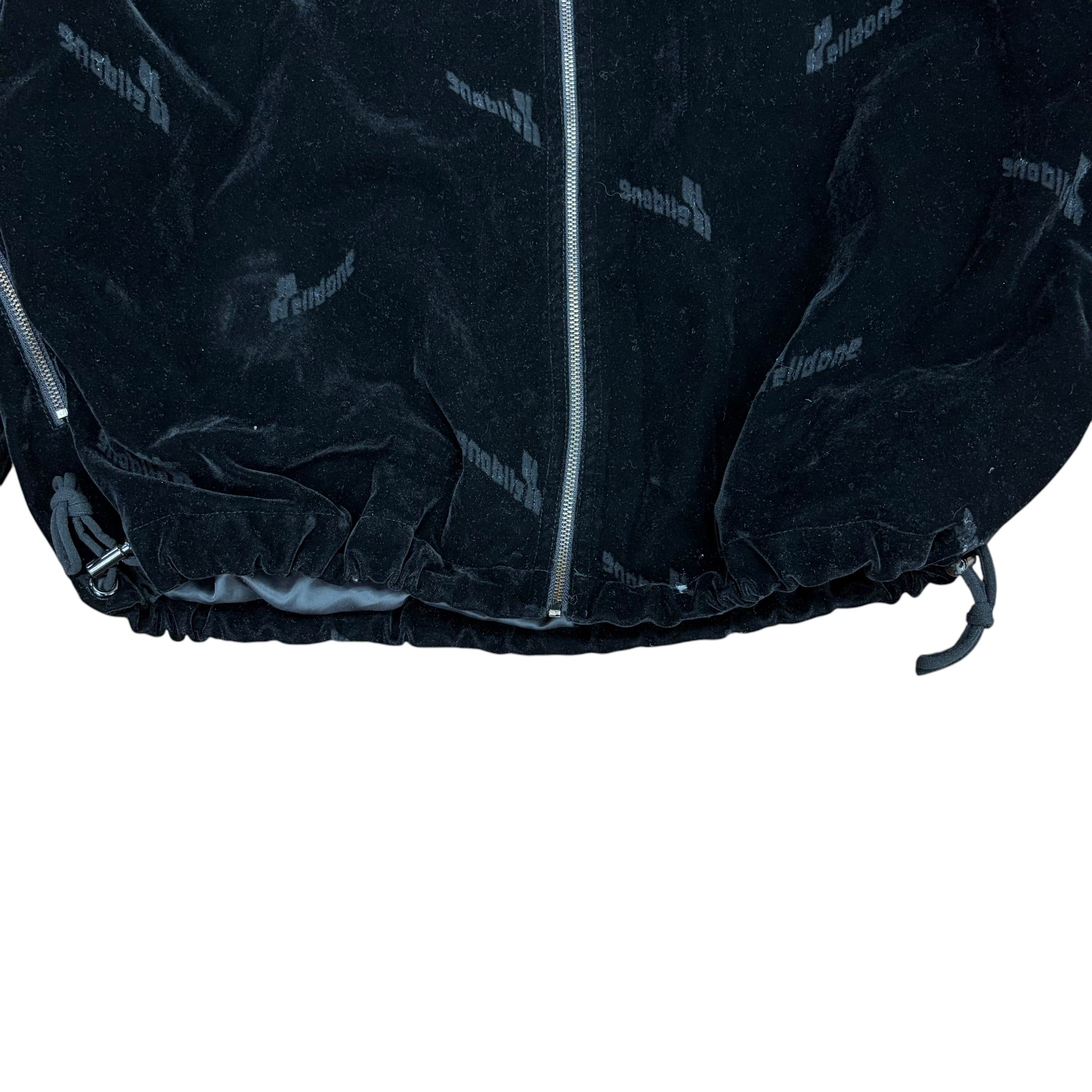 We11done Velour Repeat Logo Jacket Black