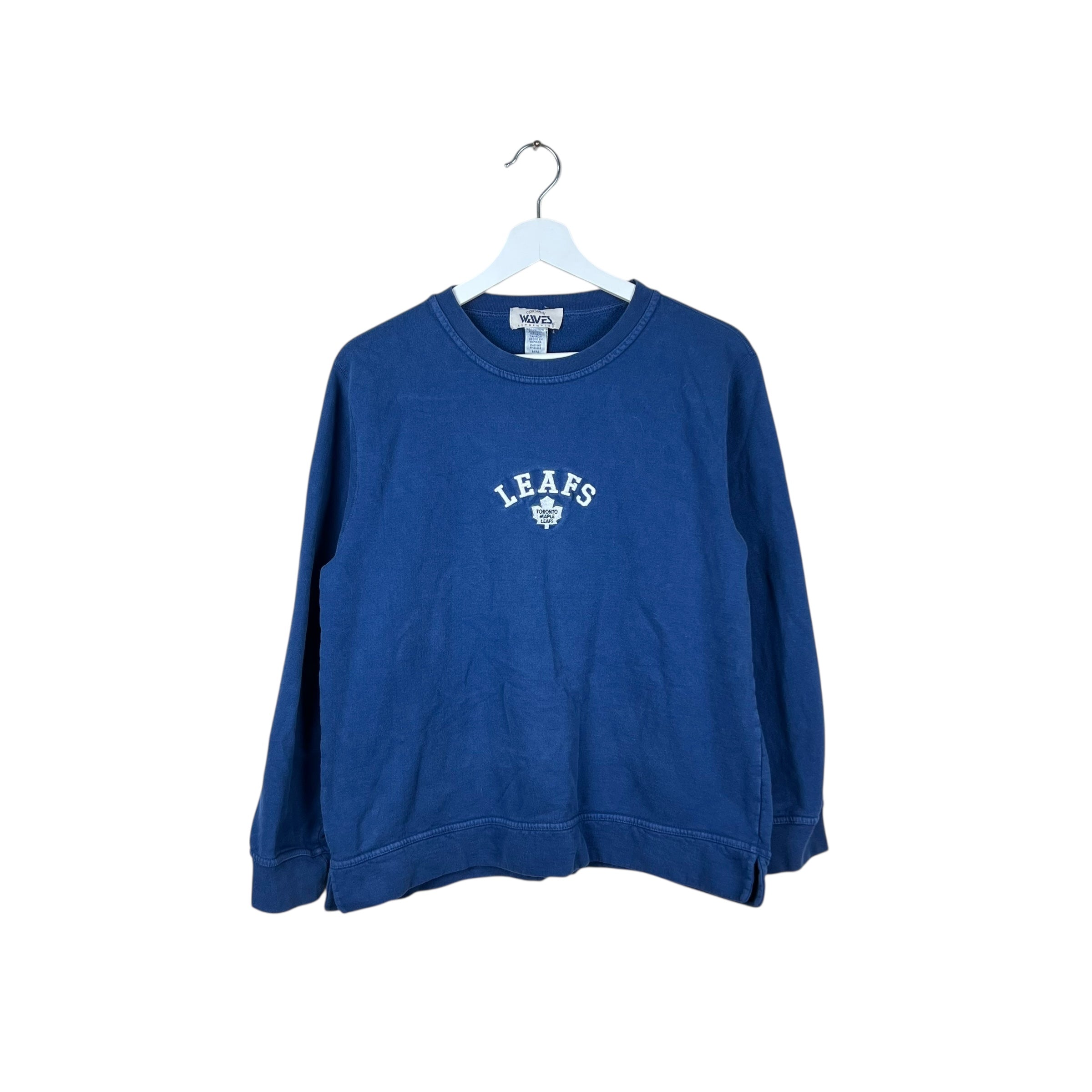Vintage Waves Women’s NHL Toronto Maple Leafs Small Arch Logo Crewneck Blue