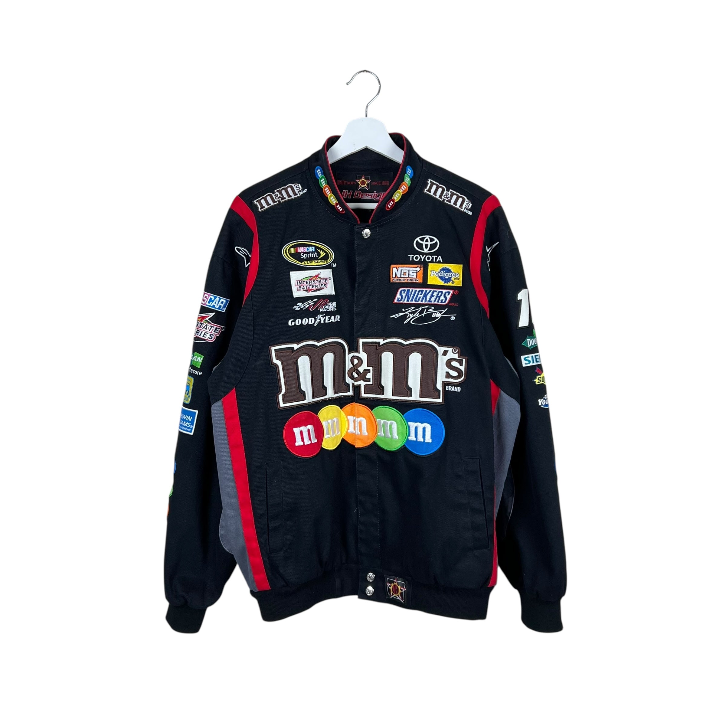 Vintage Jeff Hamilton NASCAR Kyle Busch M&Ms Racing Jacket Black