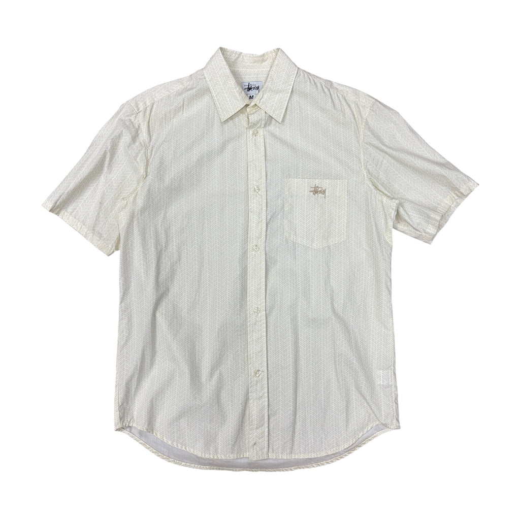 Stussy Linen Button Up Short Sleeve Cream