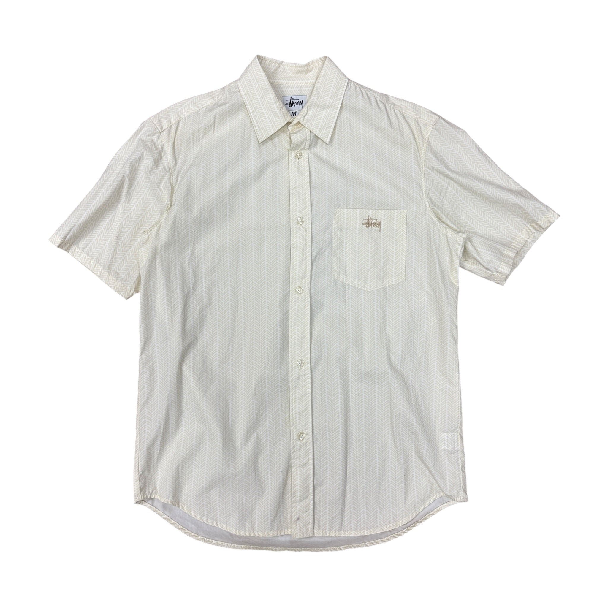 Stussy Linen Button Up Short Sleeve Cream