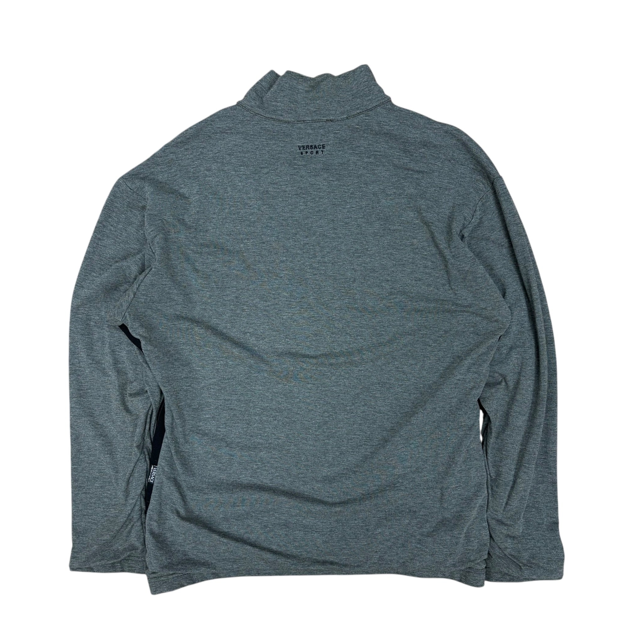 Vintage Versace Sport Quarter Zip Sweater Grey
