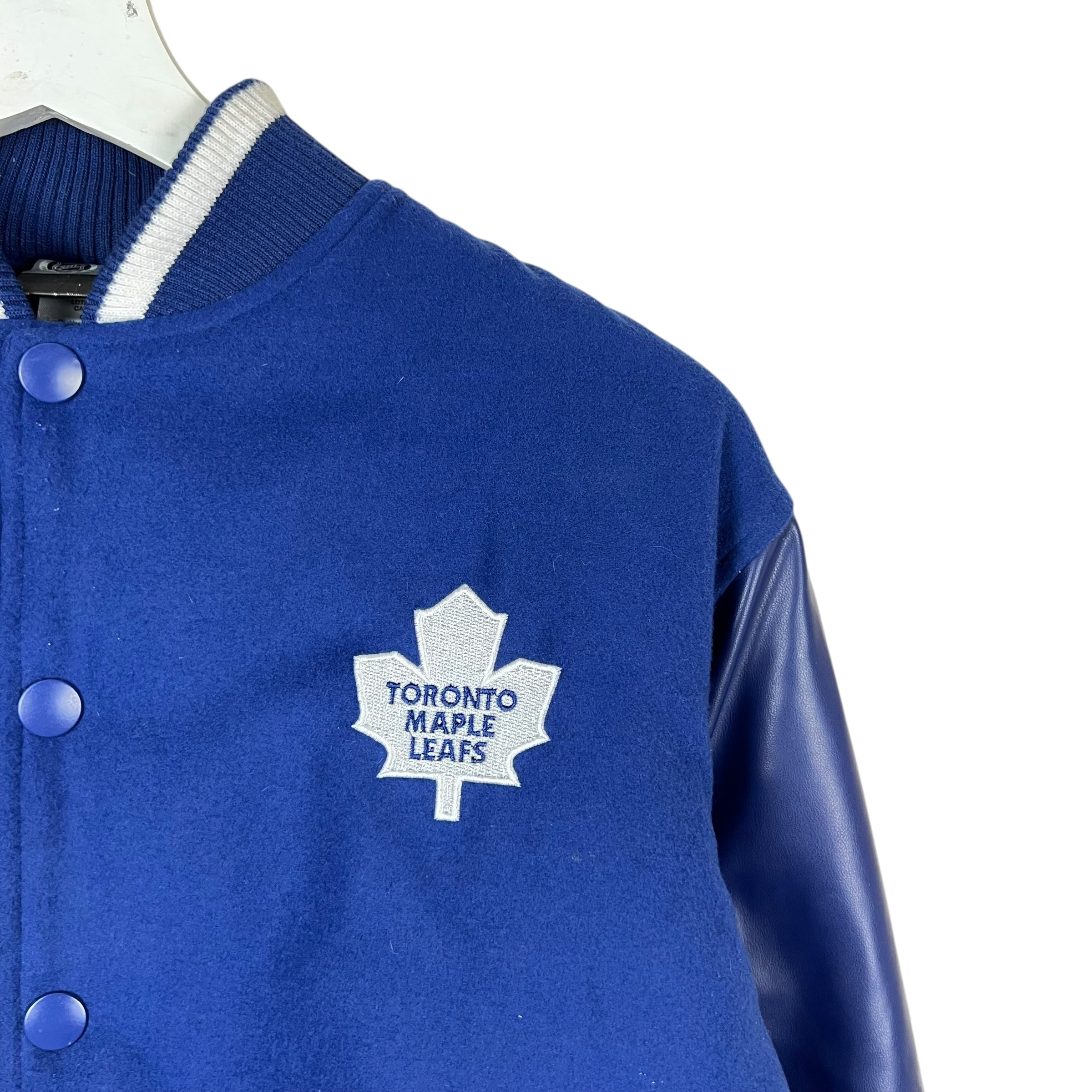 Vintage Mighty Mac Youth NHL Toronto Maple Leaf Logo Bomber Jacket