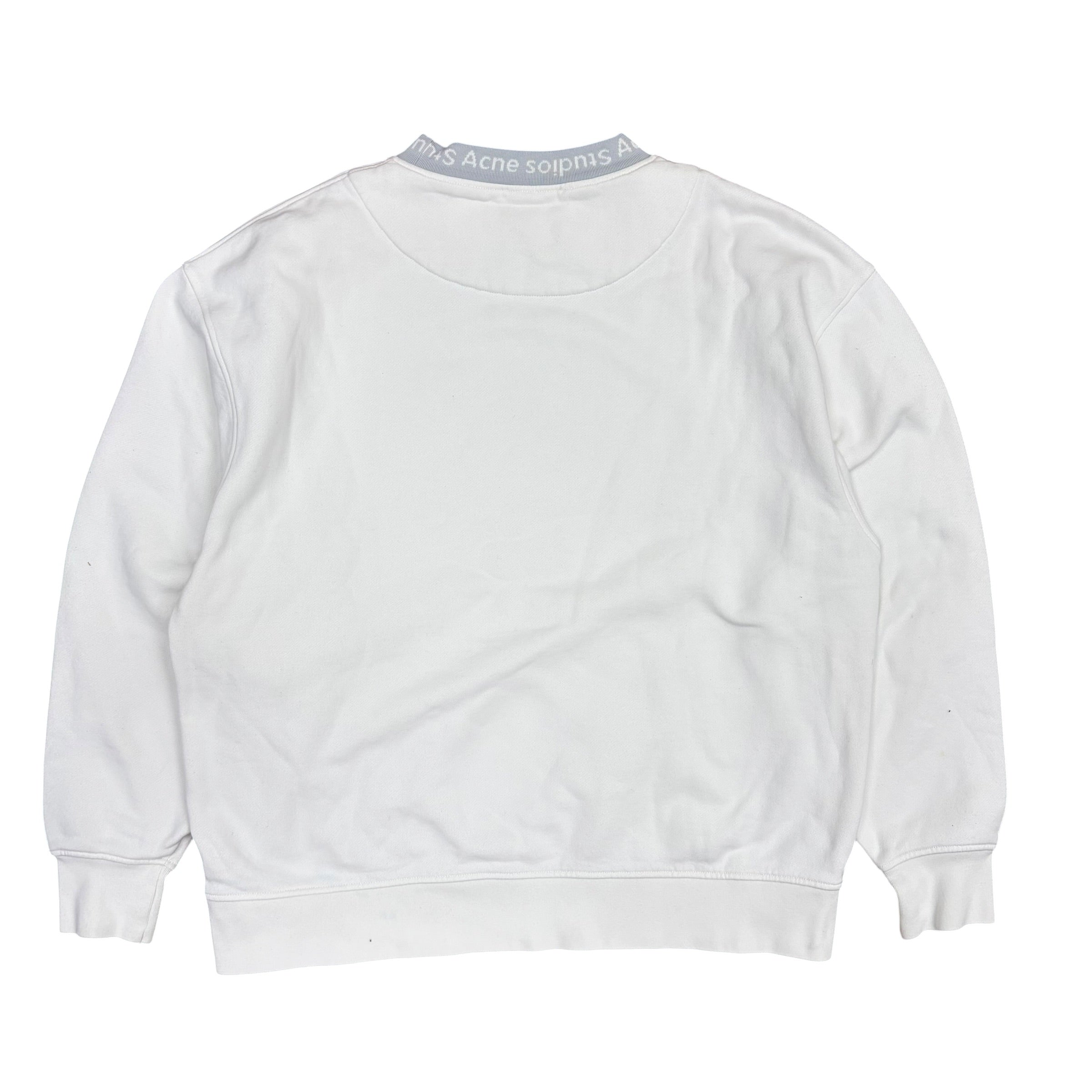 Acne Studios Logo Rib Crewneck White