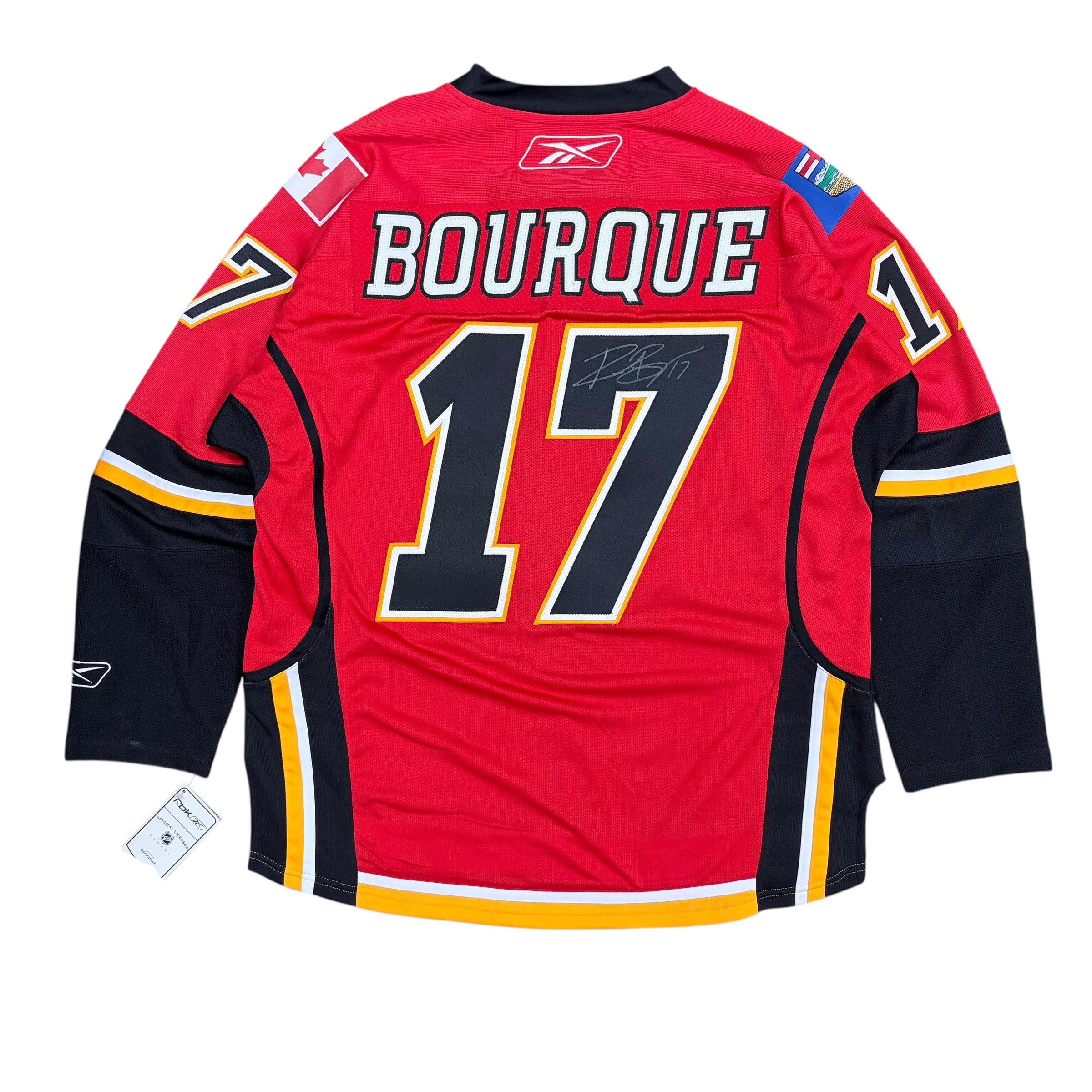 2007 Reebok Calgary Flames Rene Bourque Signed Away Jersey