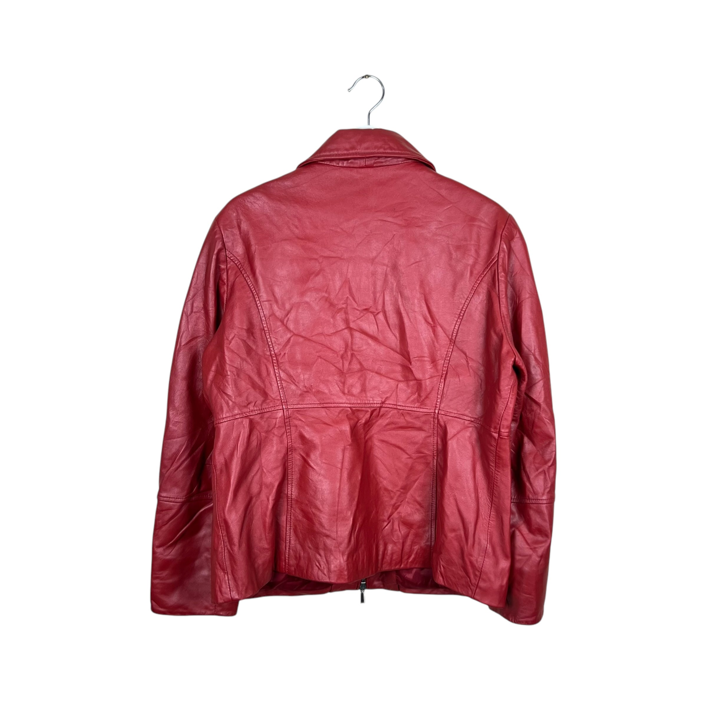 Vintage Danier Women’s Full Zip Leather Jacket Crimson Red