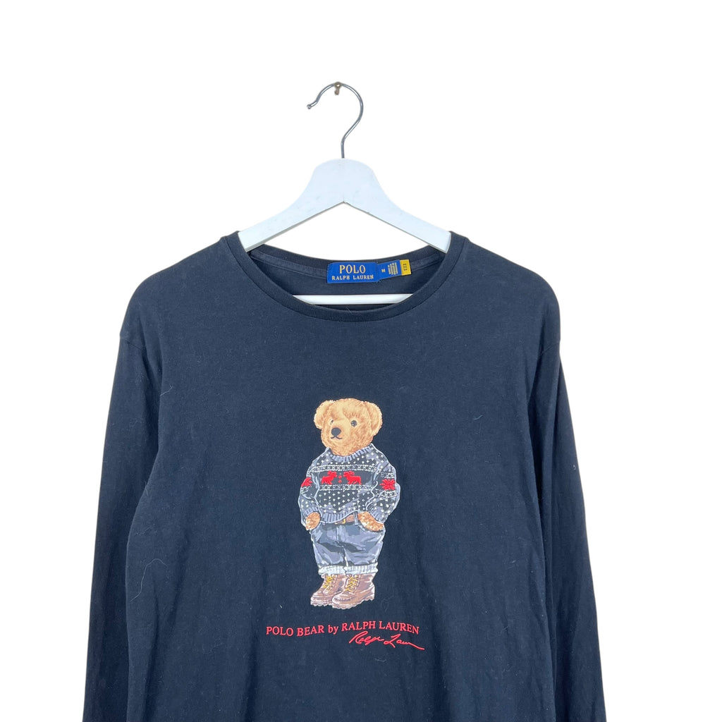 Polo By Ralph Lauren Holiday Teddy Bear Longsleeve Black