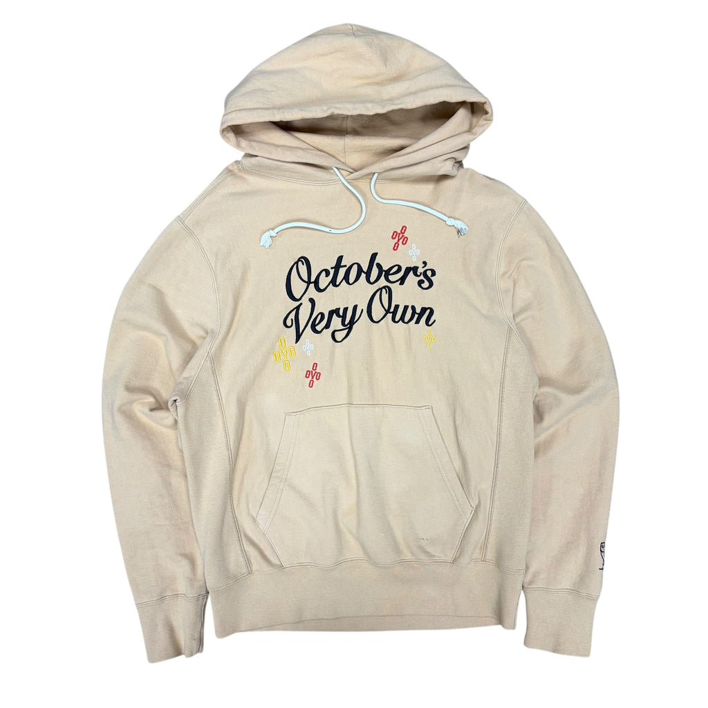 OVO Pompom Script Hoodie Beige