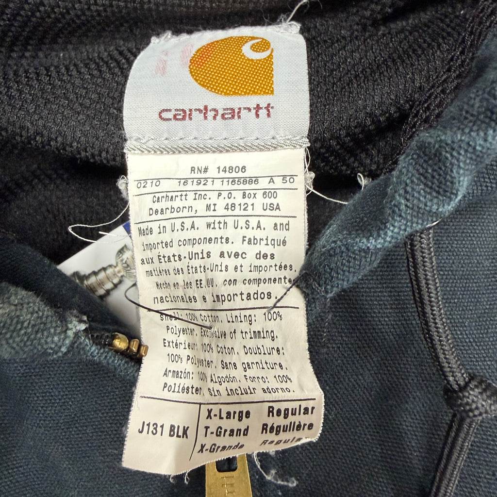 Vintage Carhartt Mesh Lined Active Hooded Jacket Black