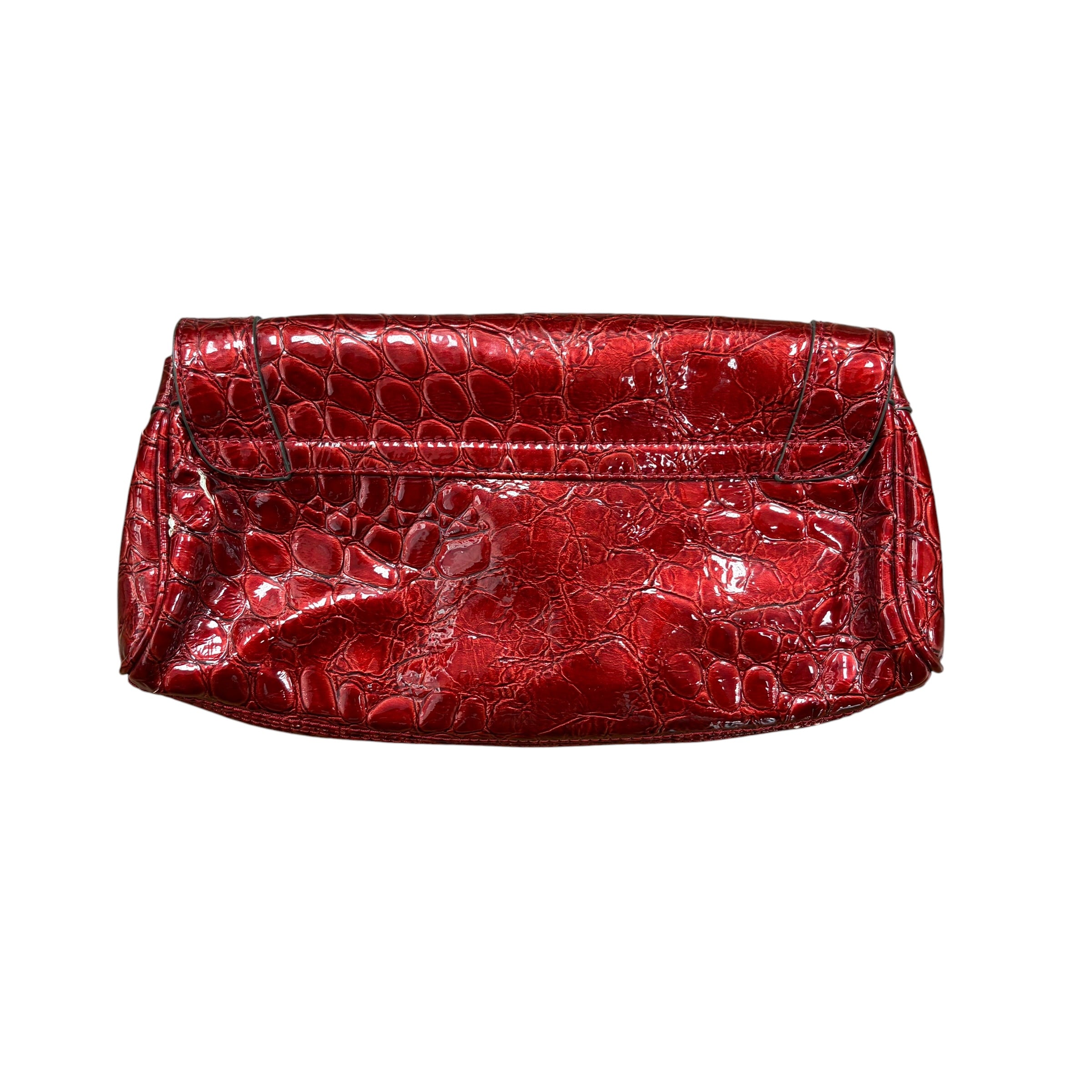 Guess Embossed Leather Clutch Red
