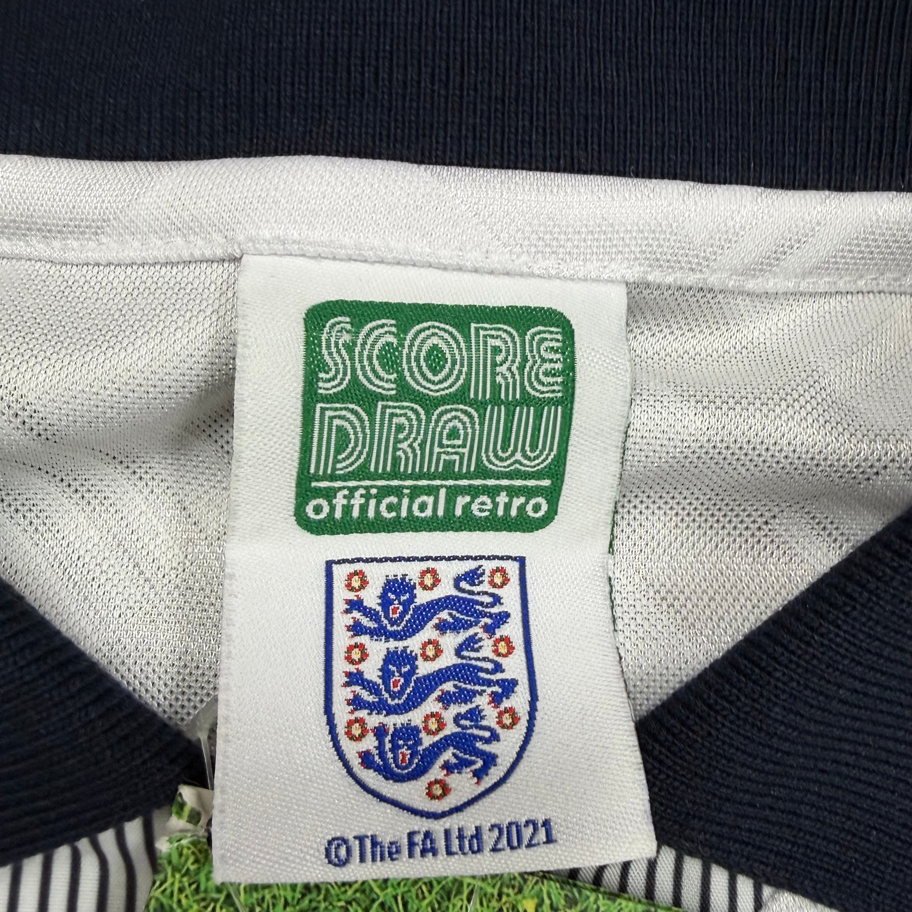 Score Draw Vintage 1990 England Blank Home Jersey