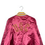 Vintage Bike USC Trojans Satin Spellout Jacket Red