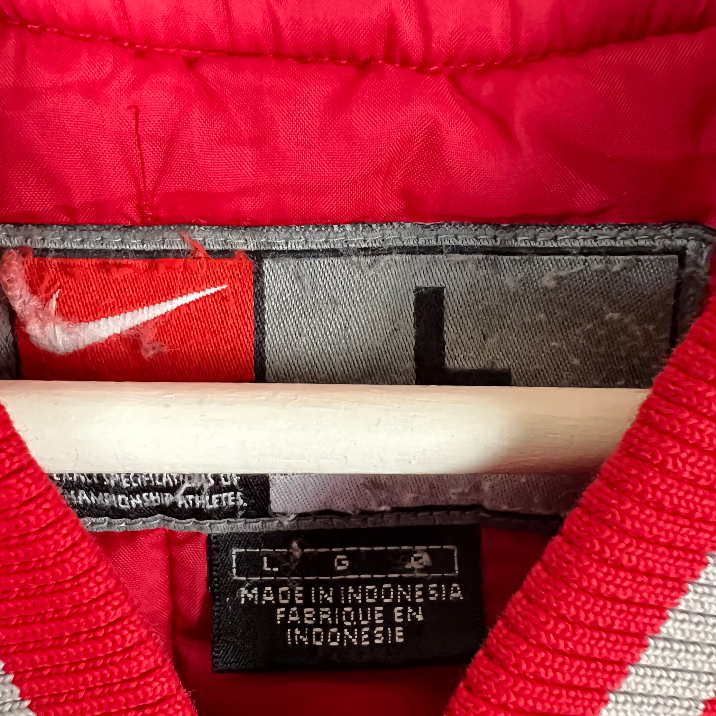 Vintage 90’s Nike Ohio State Varsity Satin Bomber Jacket Red