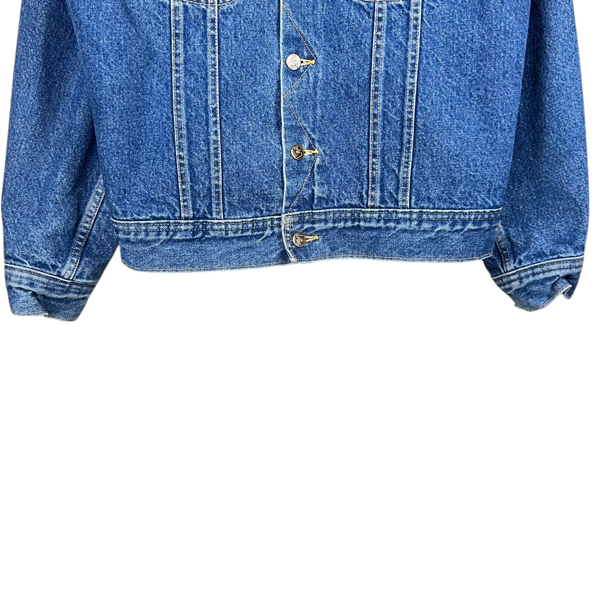 Vintage Lee Stormrider Blanket Lined Denim Jacket Mid Wash