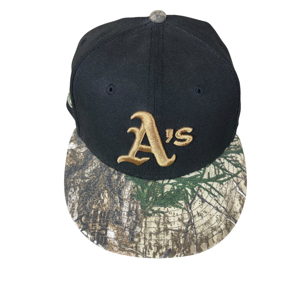 Vintage MLB Oakland Athletics Realtree Fitted Hat Black