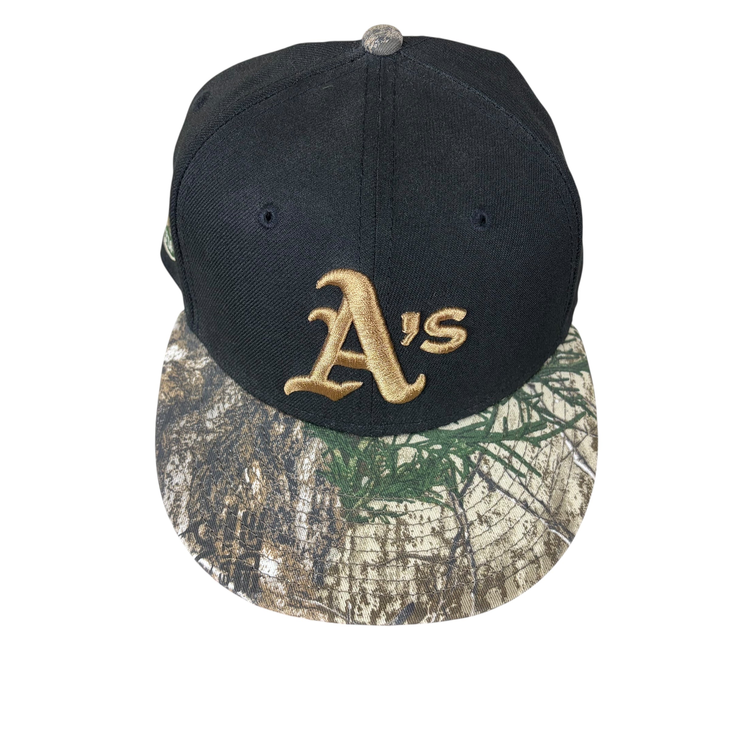 Vintage MLB Oakland Athletics Realtree Fitted Hat Black