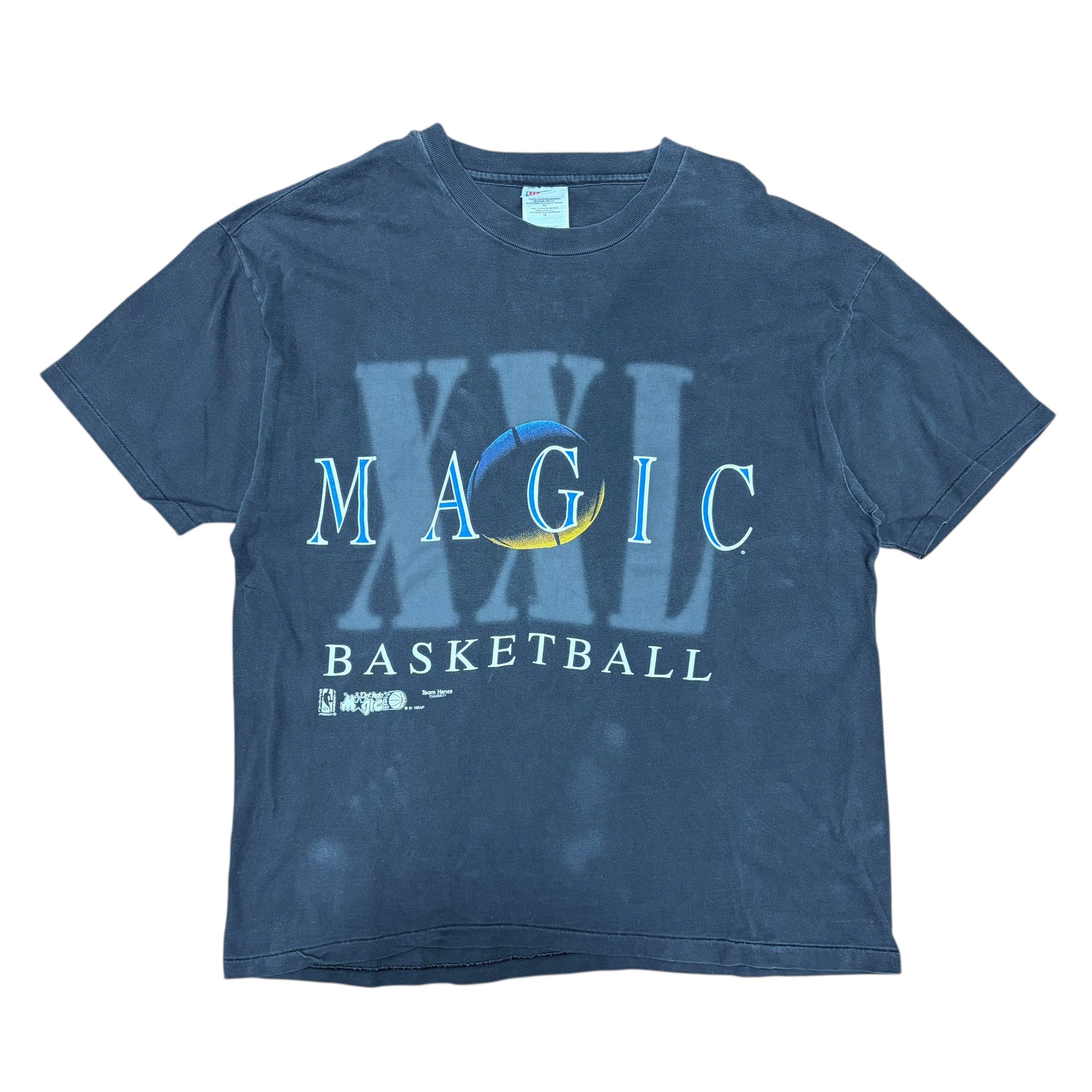 Vintage Team Hanes NBA Orlando Magic Basketball Tee Faded Black