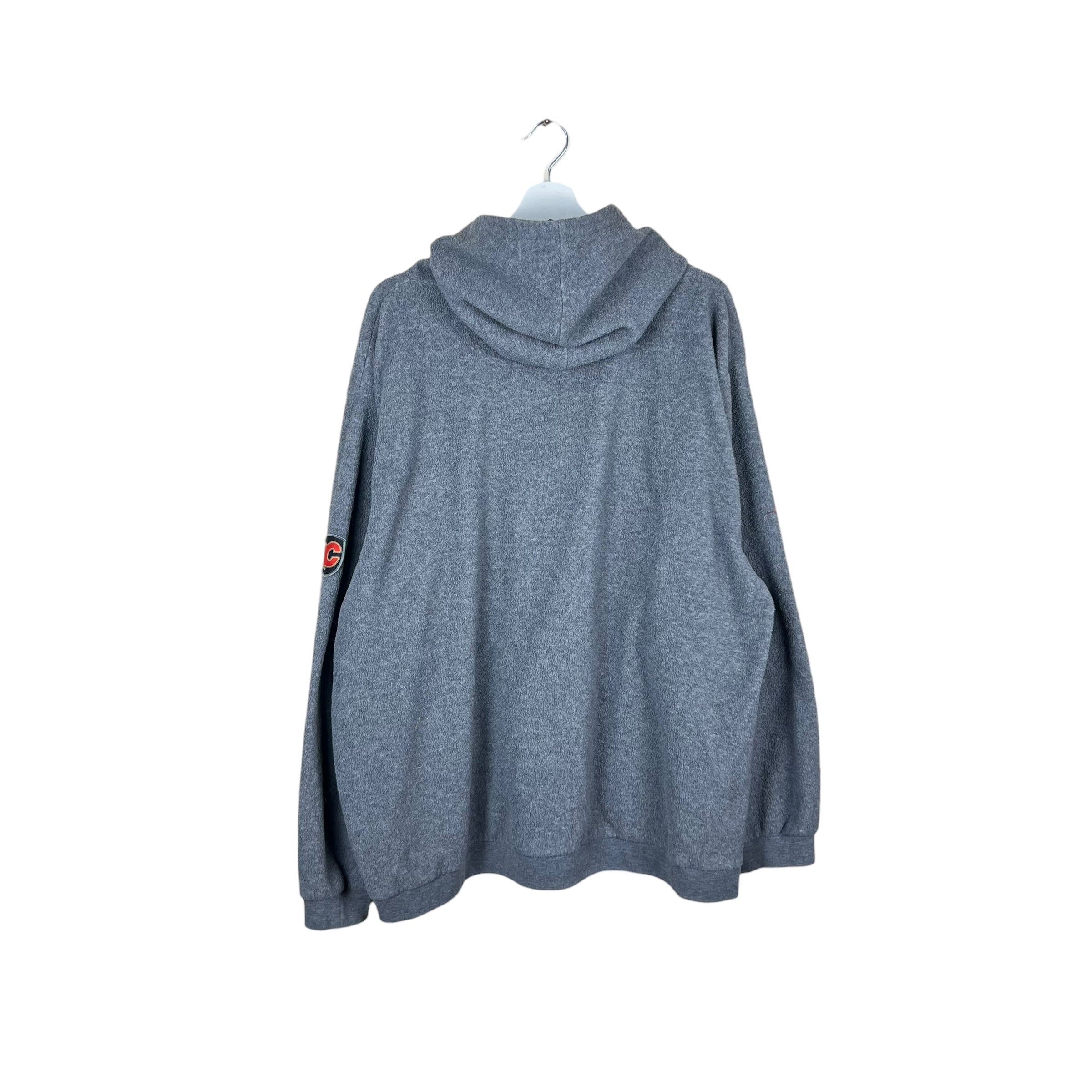 Vintage NHL Calgary Flames Fleece Embroidered Hoodie Grey