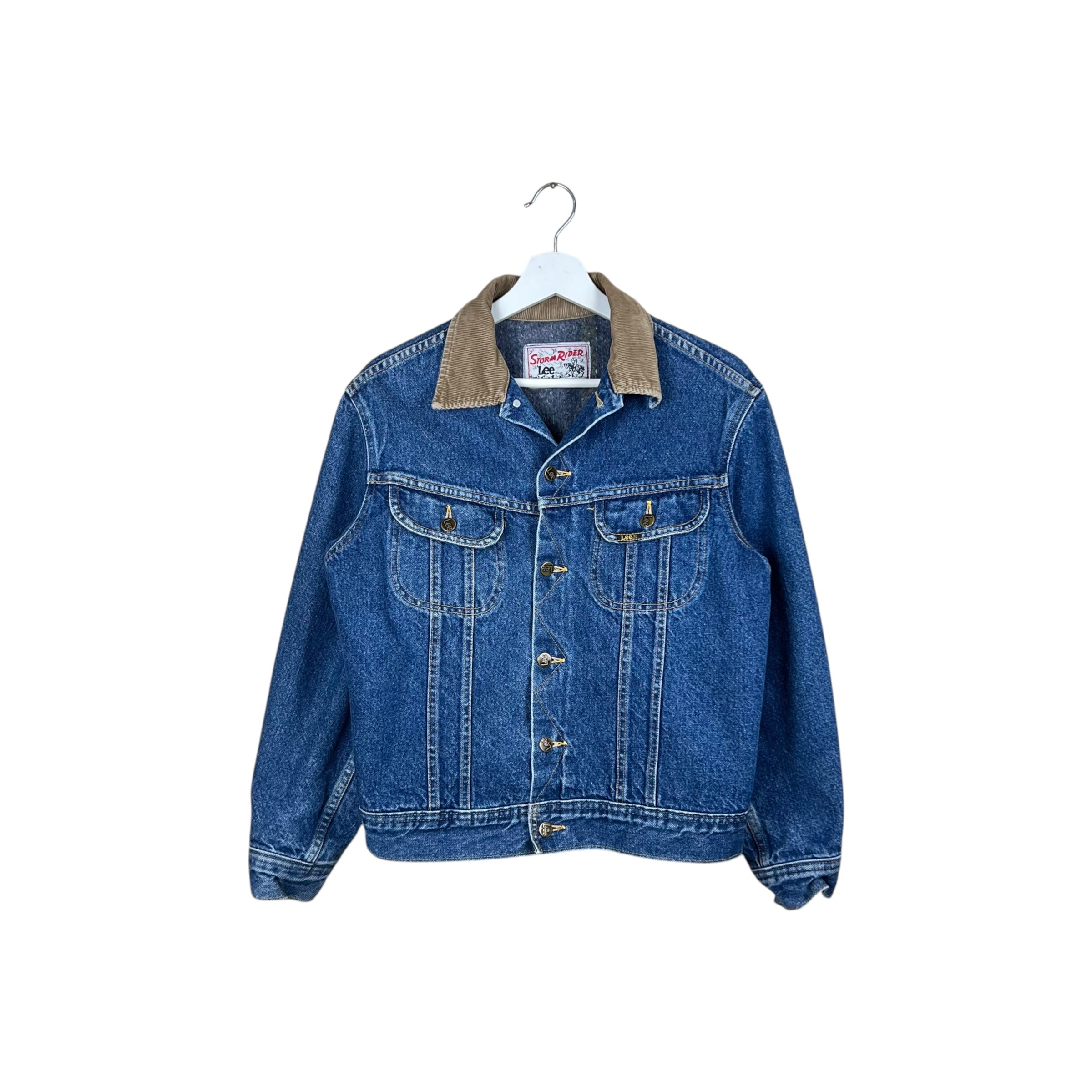 Vintage Lee Stormrider Blanket Lined Denim Jacket Mid Wash