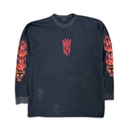 Vintage Y2K West Coast Choppers Red Flame Long Sleeve Black