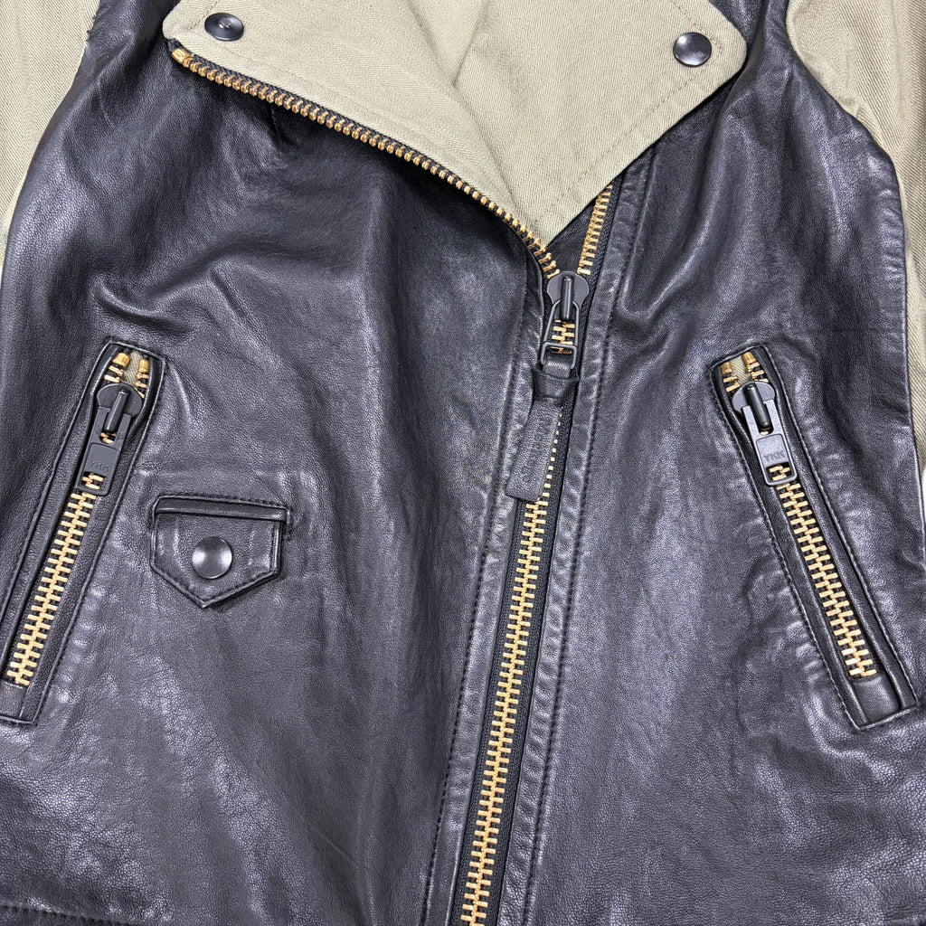 Mackage Women’s Lamb Leather Biker Jacket Green/Black