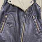 Mackage Women’s Lamb Leather Biker Jacket Green/Black