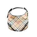 Burberry SuperNova Check Coated Canvas Hobo Bag Brown