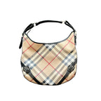 Burberry SuperNova Check Coated Canvas Hobo Bag Brown