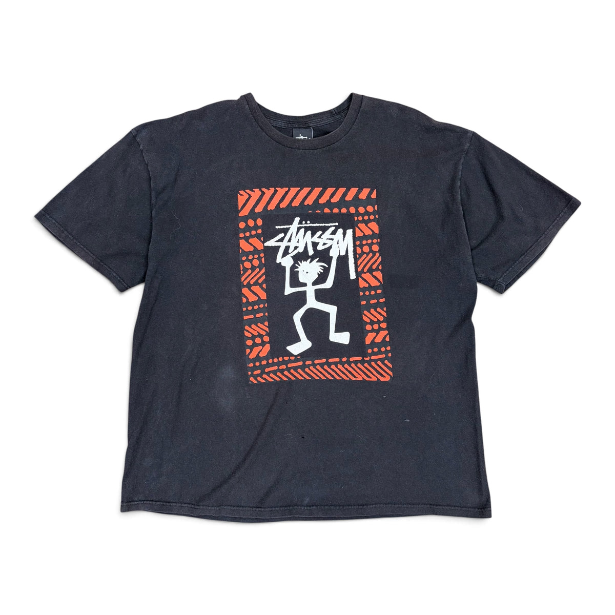 Stussy Stickman Tribal Tee Black