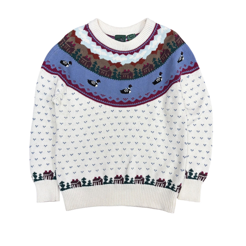 Vintage Northern Reflections Loon Scenery Pattern Knit