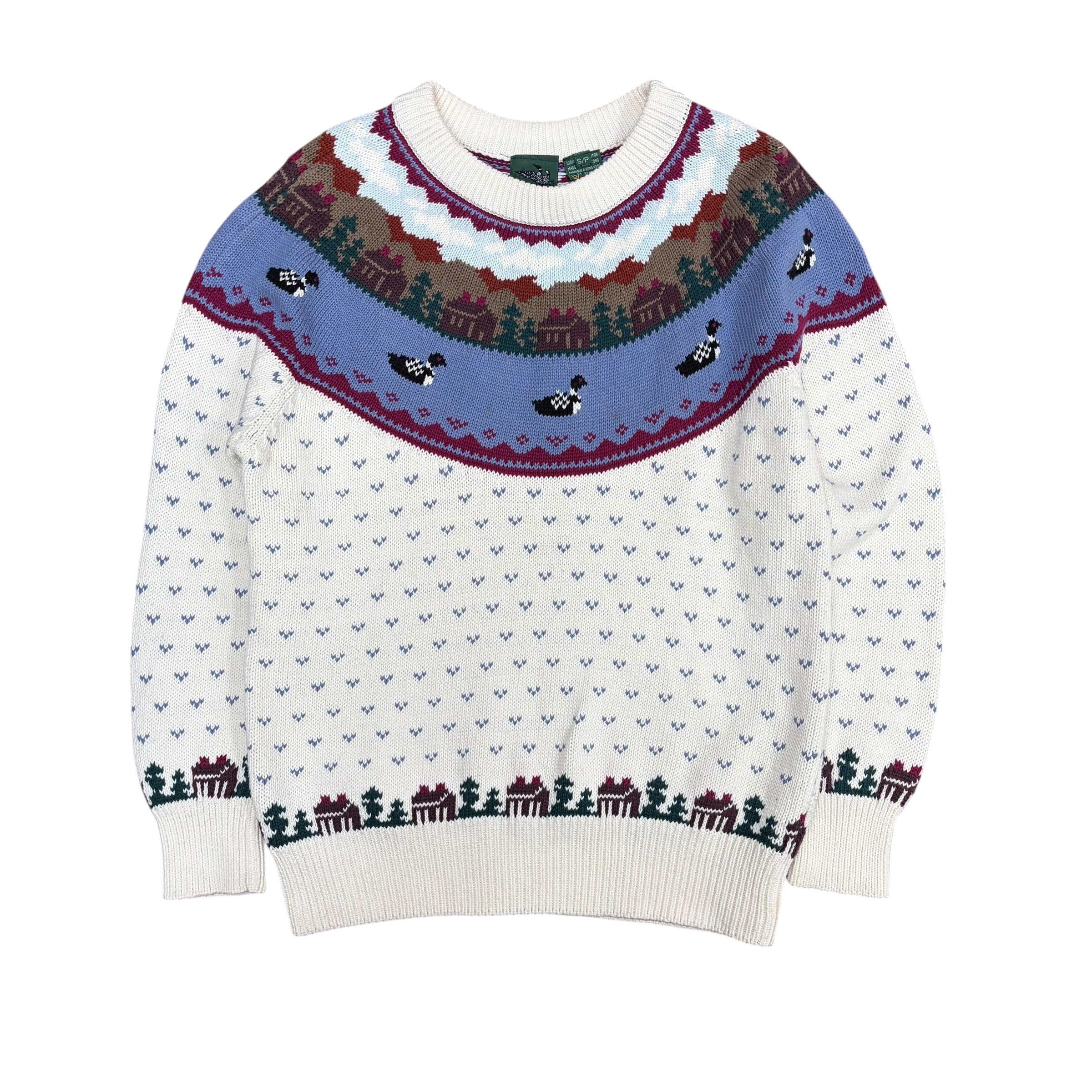 Vintage Northern Reflections Loon Scenery Pattern Knit