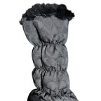 Coach Theona Jacquard Rabbit Fur Winter Boots Black