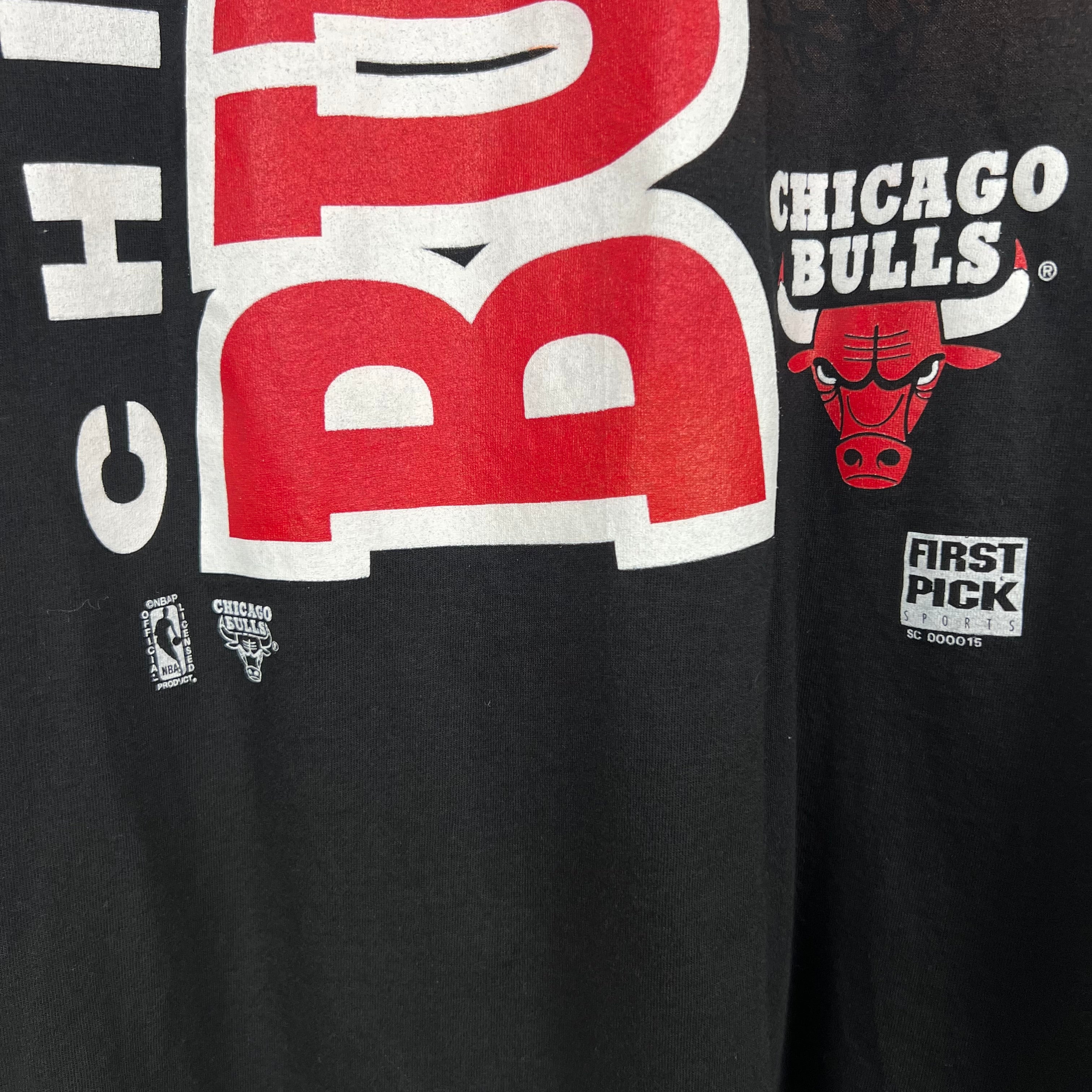 Vintage First Pick NBA Chicago Bulls Logo Tee Black