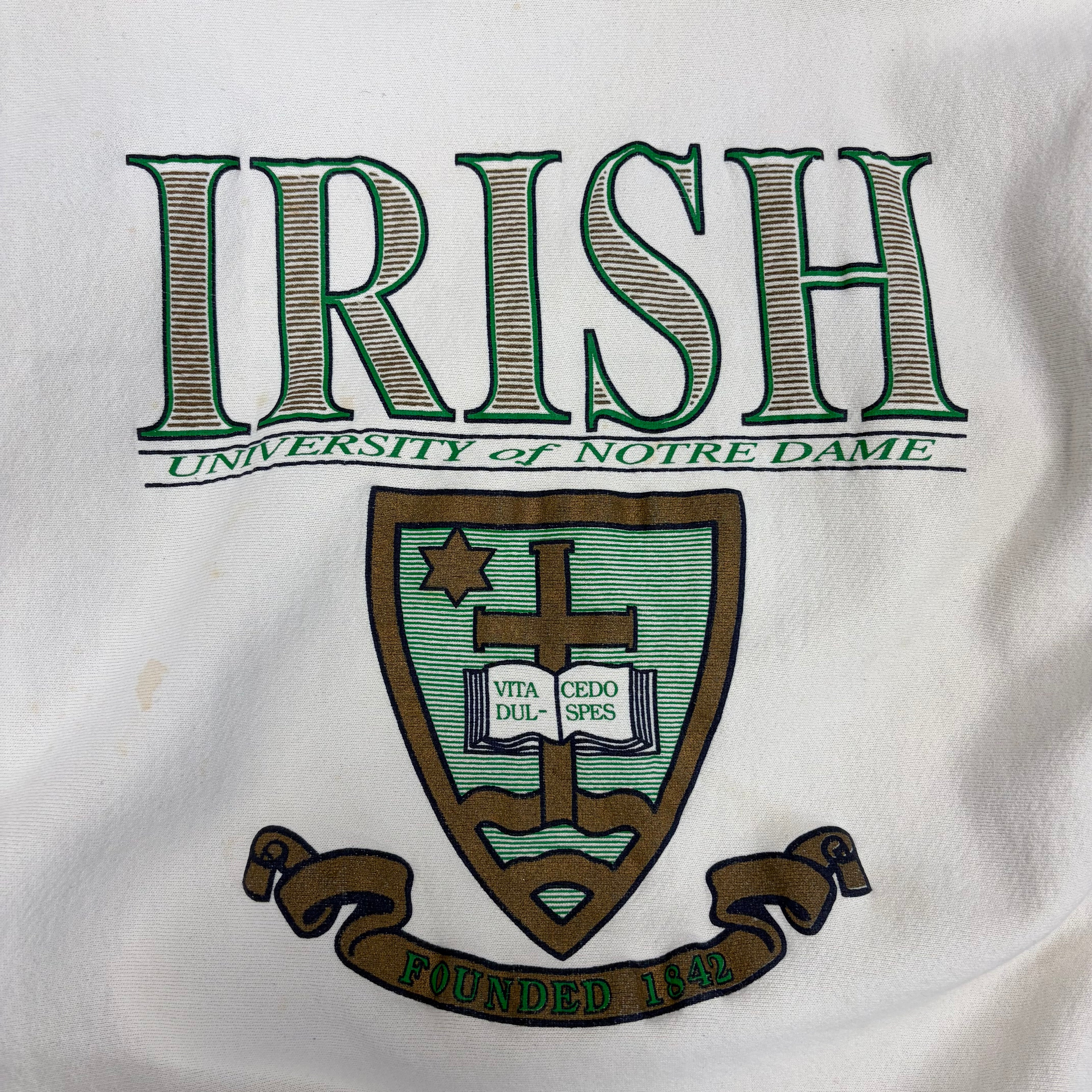 Vintage MVP Corp University Of Notre Dame Irish Logo Crewneck