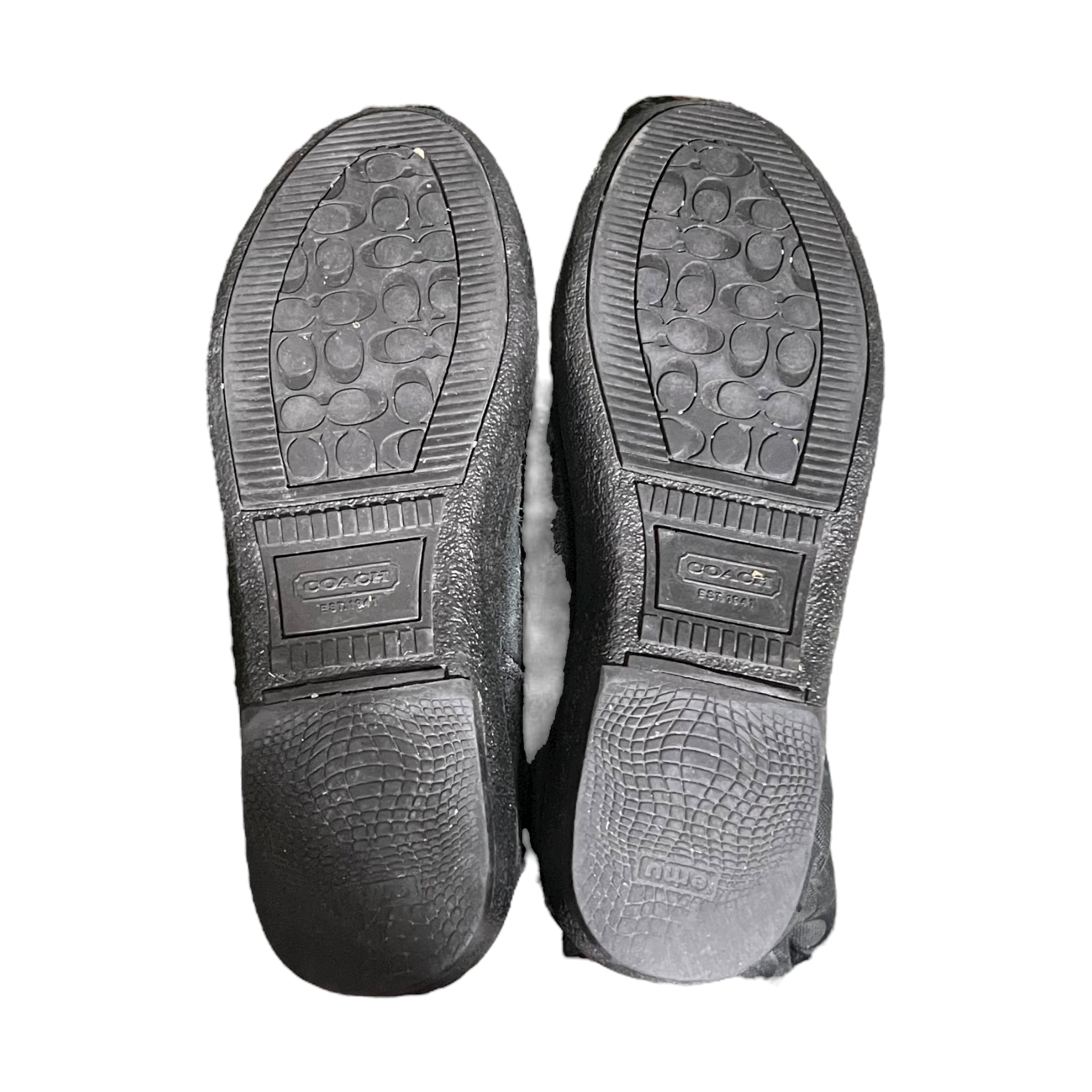 Coach Theona Jacquard Rabbit Fur Winter Boots Black