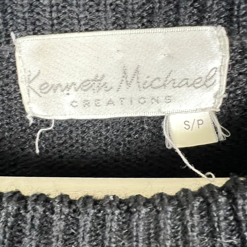 Vintage Kenneth Michael Creations Cat Design Knit Black
