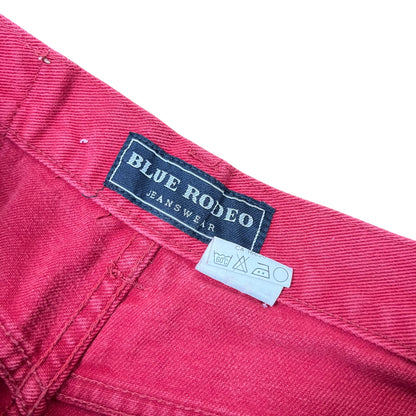 Vintage Blue Rodeo Denim Shorts Washed Red