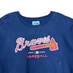 Vintage Majestic MLB Atlanta Braves Baseball Logo Crewneck Navy