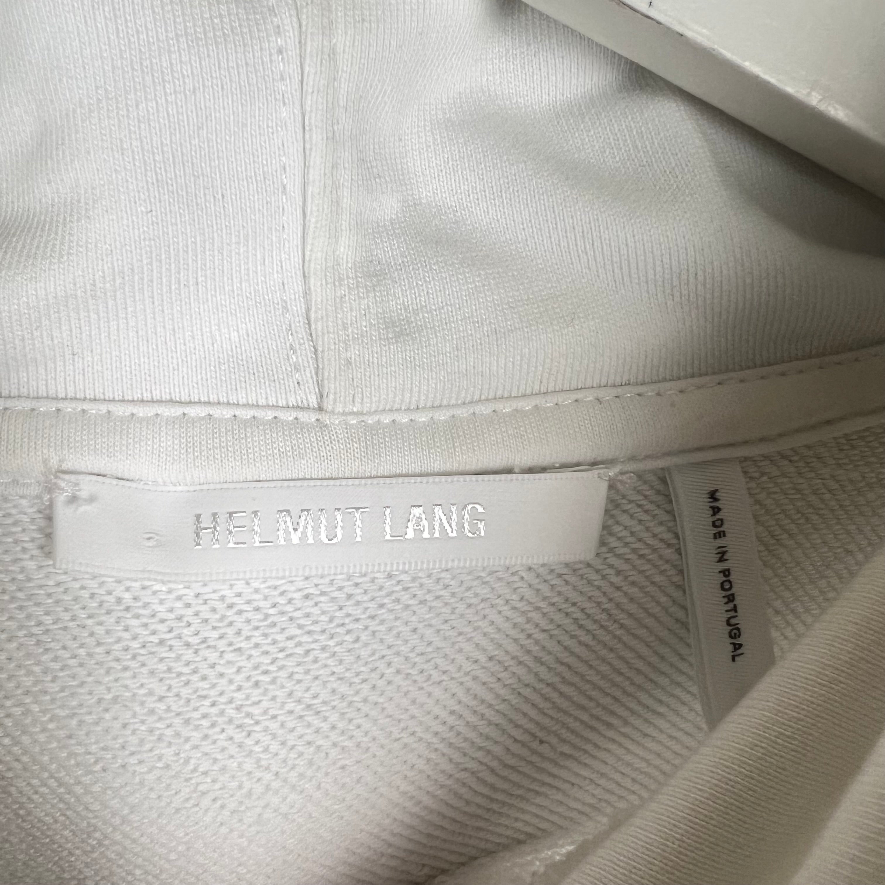 Helmut Lang Box Logo Hoodie White
