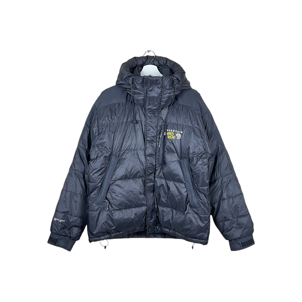 Vintage Mountain Hard Wear Two Tone Hooded Puffer Jacket Black