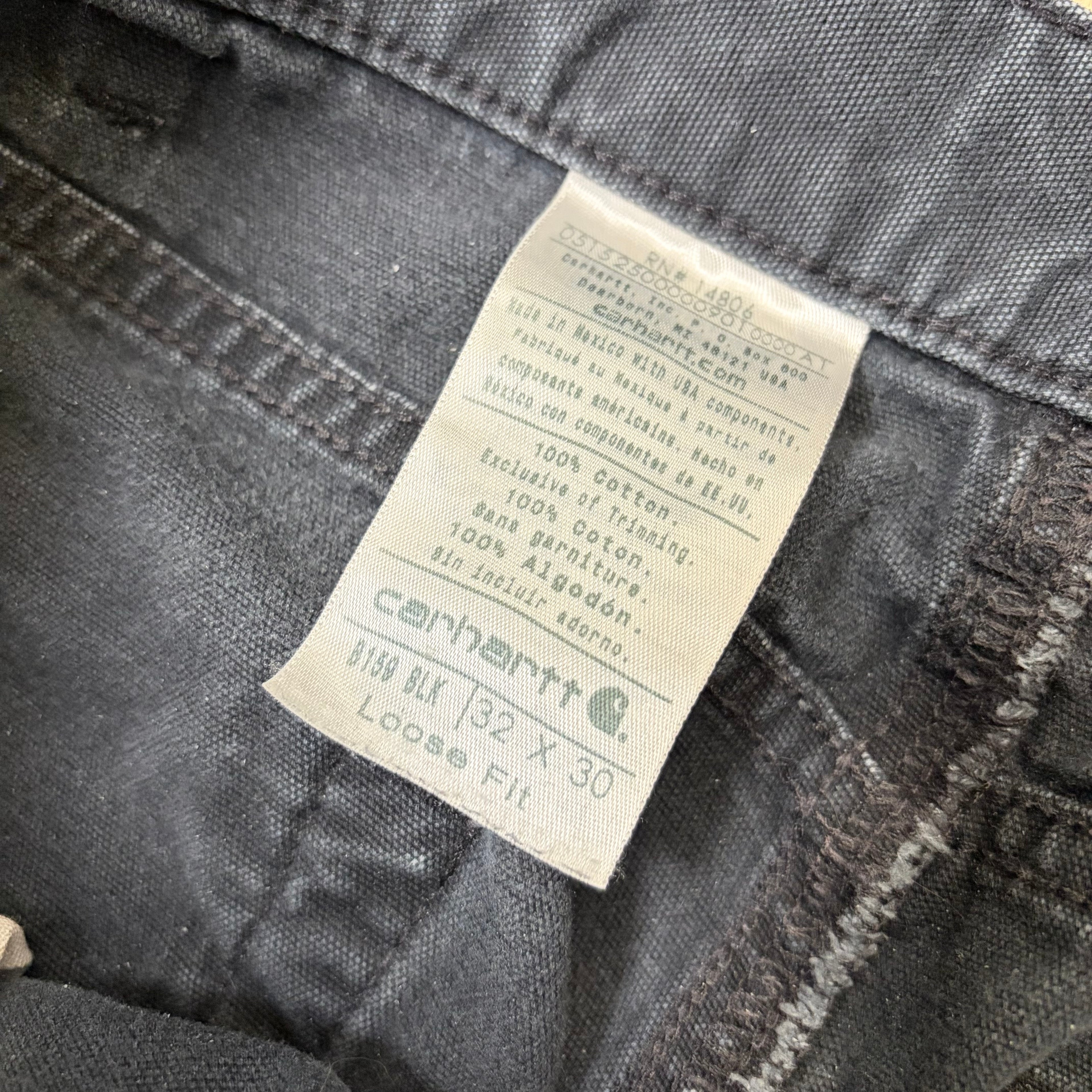 Vintage Carhartt Loose Fit Carpenter Pants Faded Black