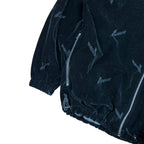 We11done Velour Repeat Logo Jacket Black