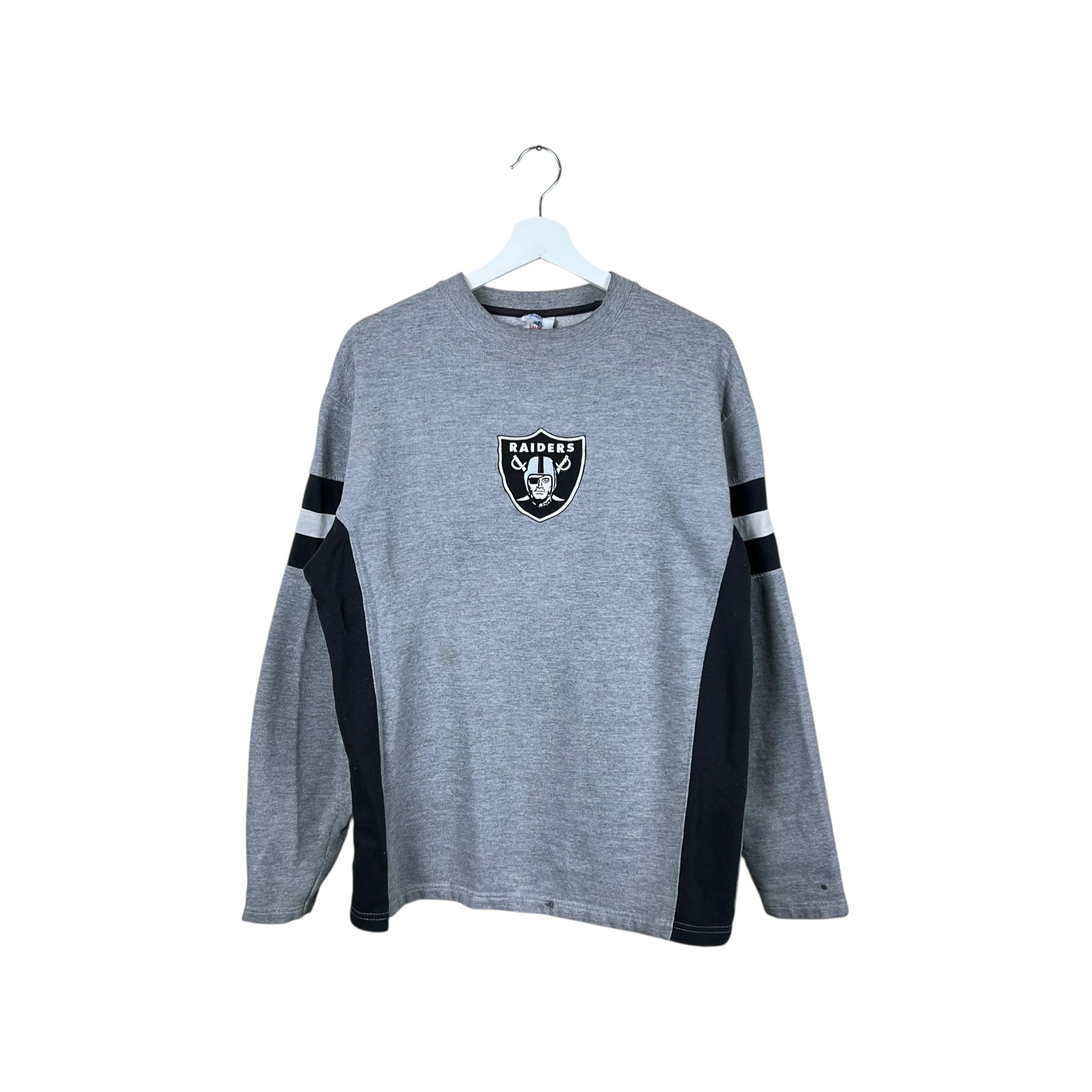 Vintage NFL Oakland Raiders Embroidered Logo Crewneck Grey