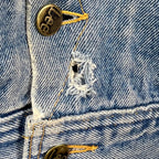 Vintage Lee Stormrider Blanket Lined Denim Jacket Mid Wash