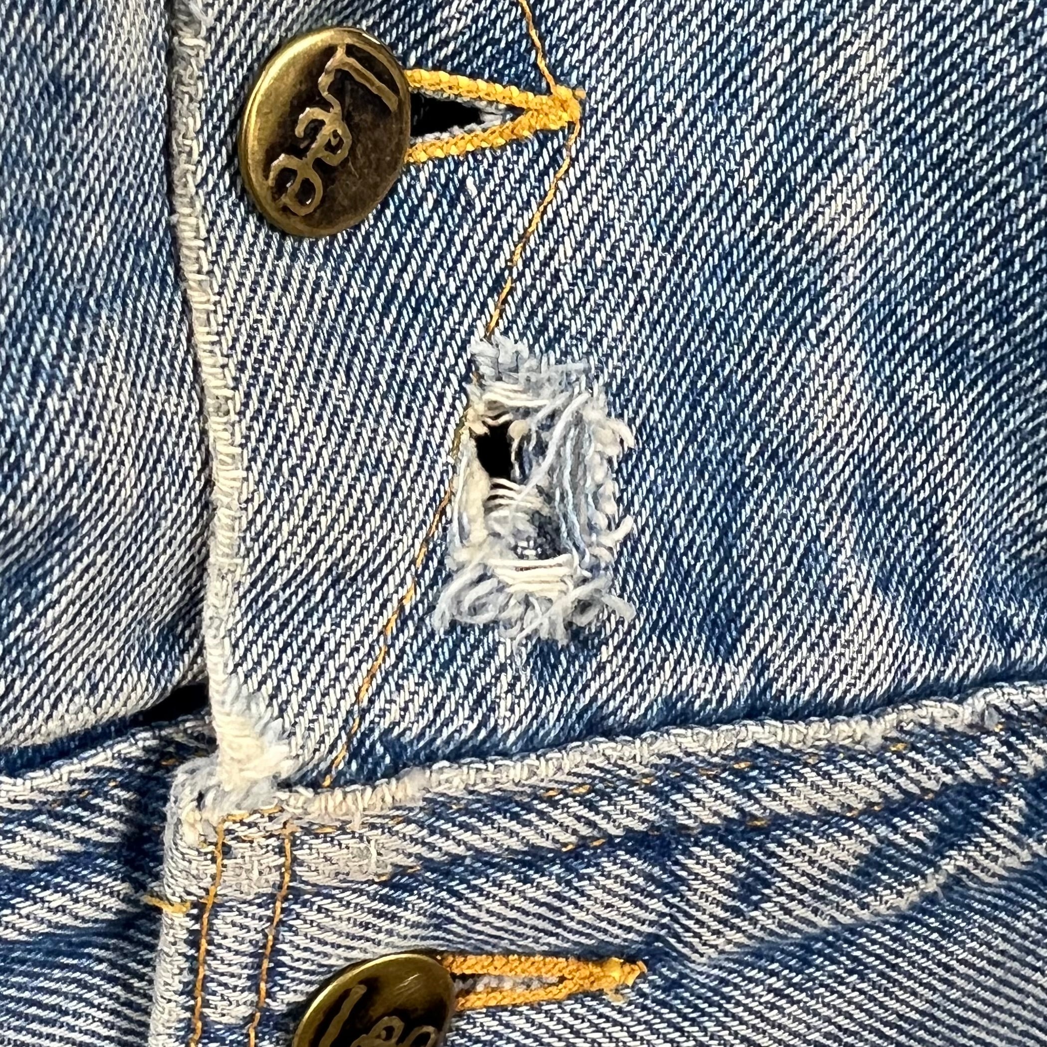 Vintage Lee Stormrider Blanket Lined Denim Jacket Mid Wash