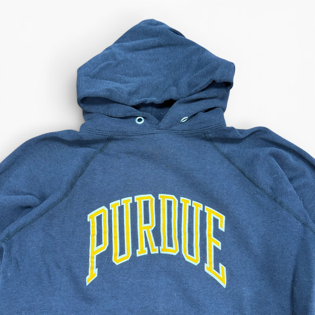 Vintage Champion Purdue Arch Logo Hoodie Faded Black