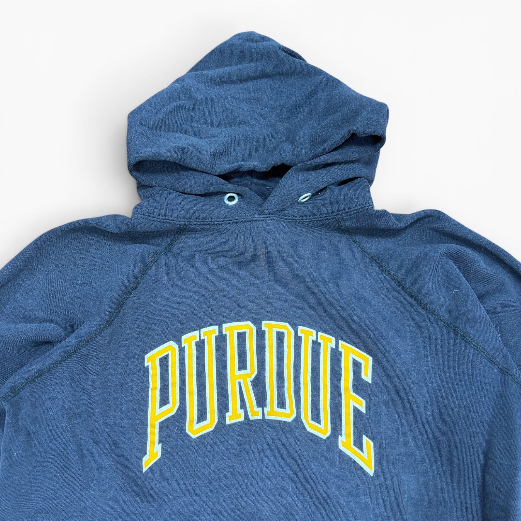 Vintage Champion Purdue Arch Logo Hoodie Faded Black