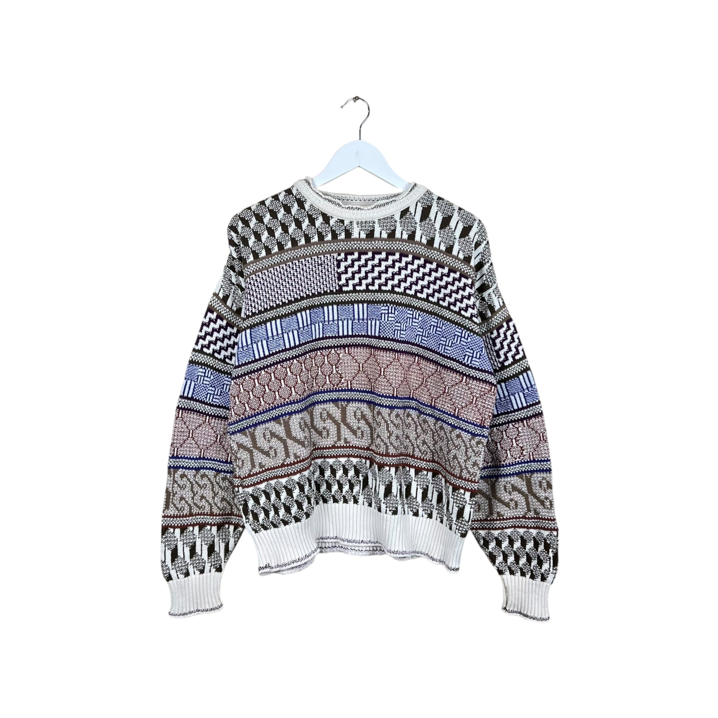 Vintage Colours By Alexander Julian Multi Pattern Stripe Knit