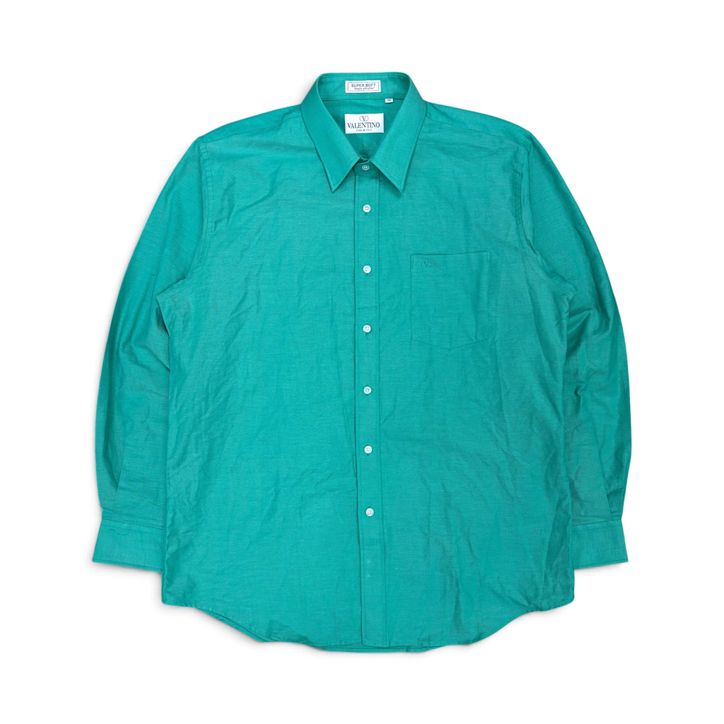 Vintage Valentino Super Soft Button Up Shirt Emerald Green